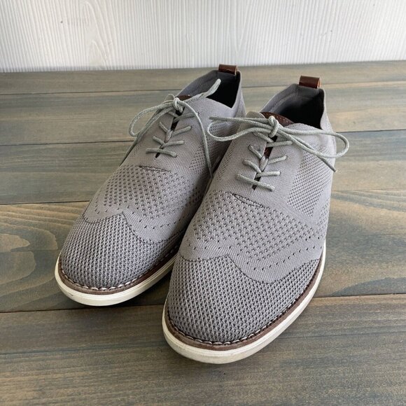 Bill Blass Soft Flyknit Gray Woven Cloth Oxfords, w/Memory Foam Mens 10.5 (L7) - Picture 1 of 7